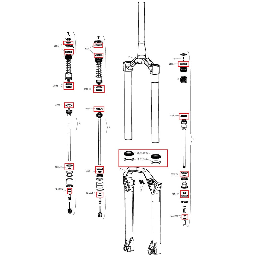 Kit Entretien 200 h/An ROCKSHOX PSYLO Gold (2025+) Générations A