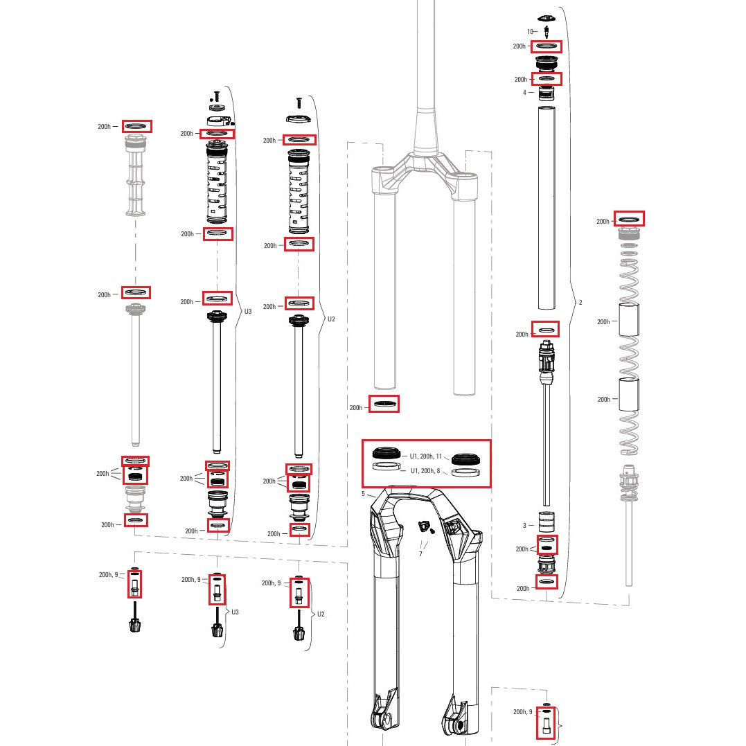 Kit Entretien 200 h/An ROCKSHOX PSYLO Silver (2025+) Générations A