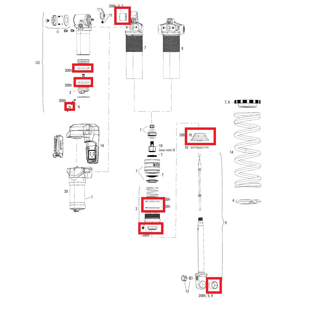 Service Kit 200h/an ROCKSHOX VIVID COIL C1+ (2025+)