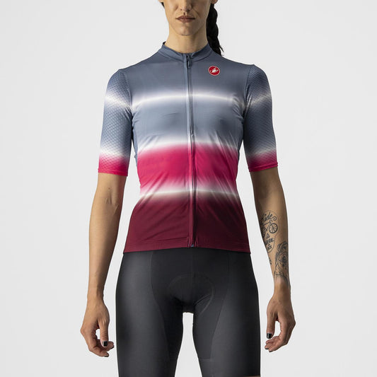 CASTELLI DOLCE Damestrui Korte Mouw Blauw/Bordeaux