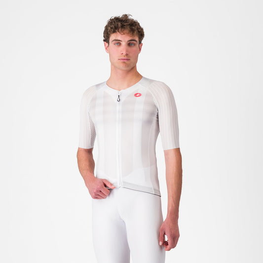 Maillot CASTELLI AERO RACE 8S Manches Courtes Blanc