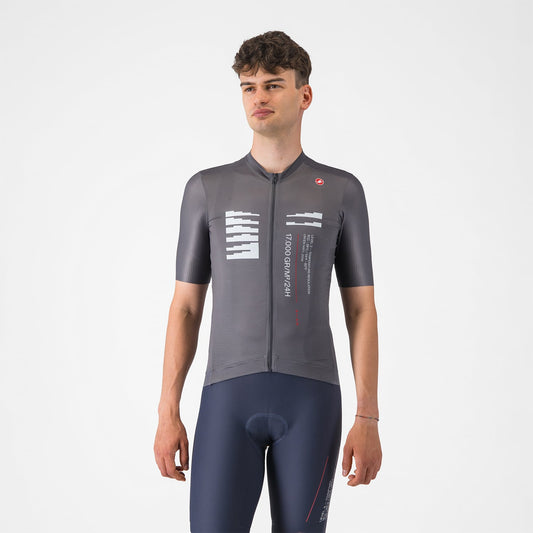 Maillot CASTELLI ESPRESSO R--A/D Manches Courtes Gris Fumé