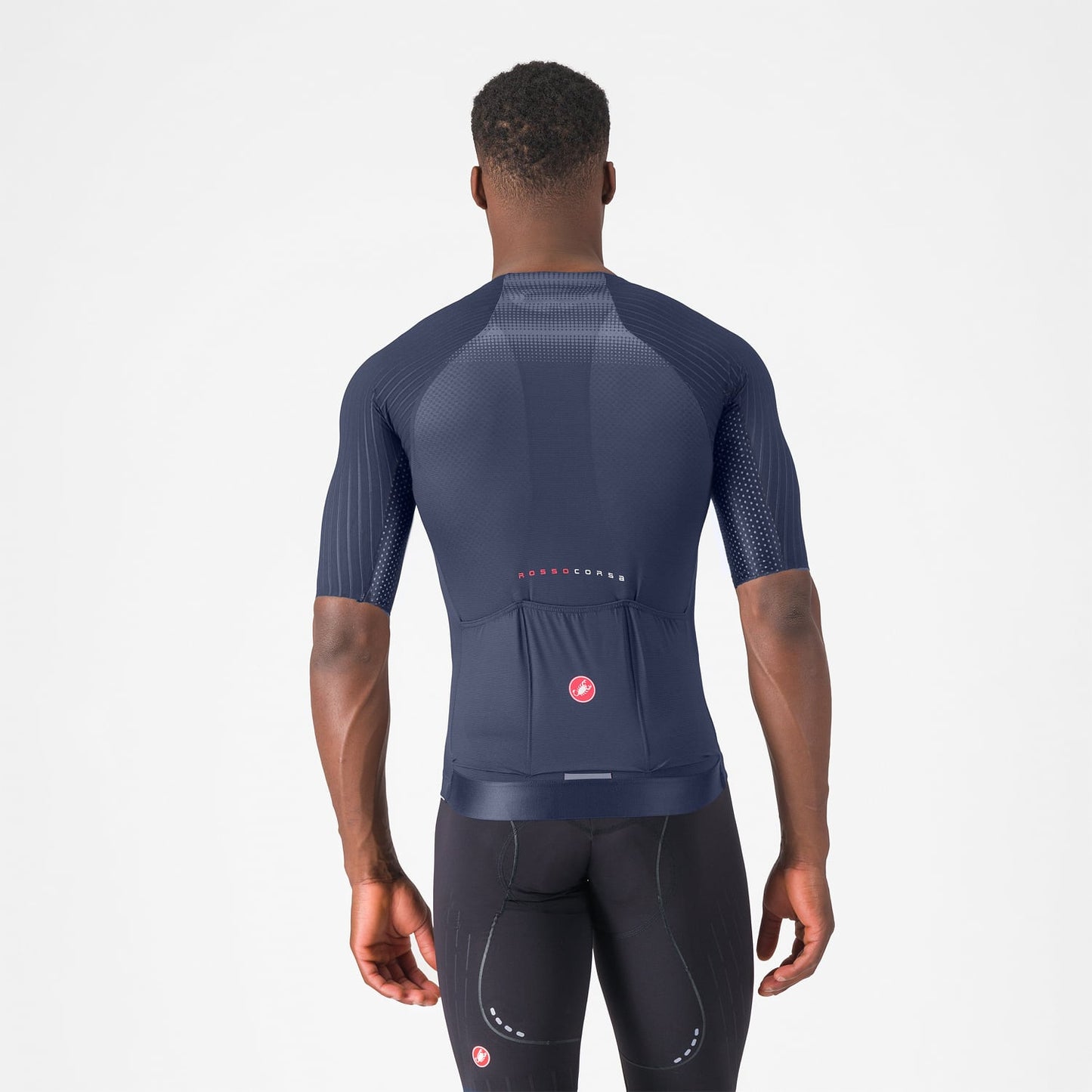 Wielershirt CASTELLI AERO RACE 8S Korte Mouwen Marine