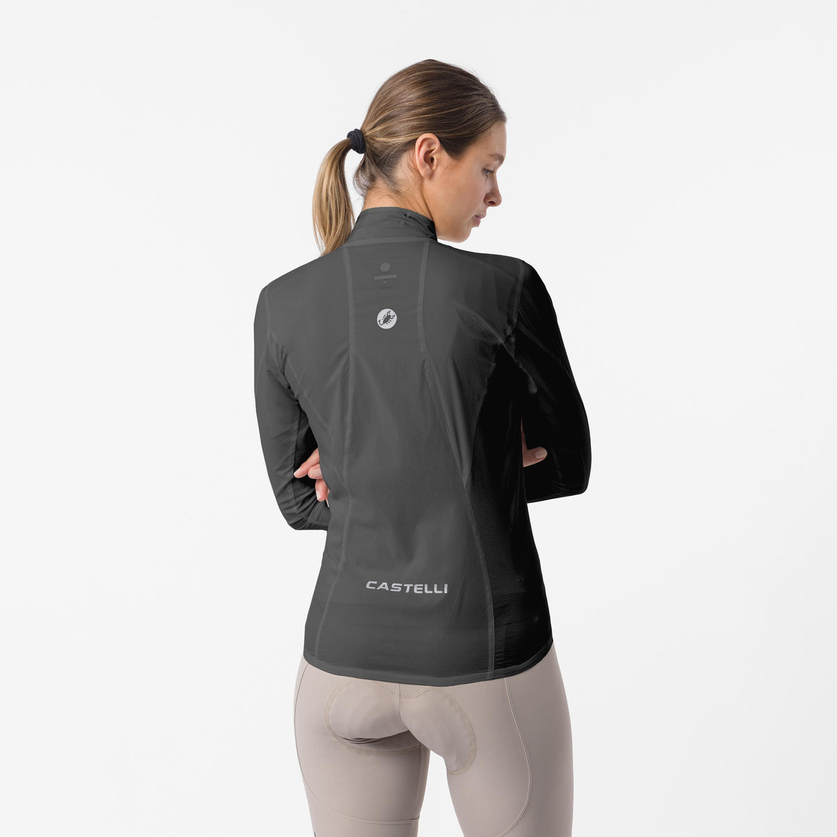 CASTELLI TRANSITION AIR damesjack in grijs – achteraanzicht