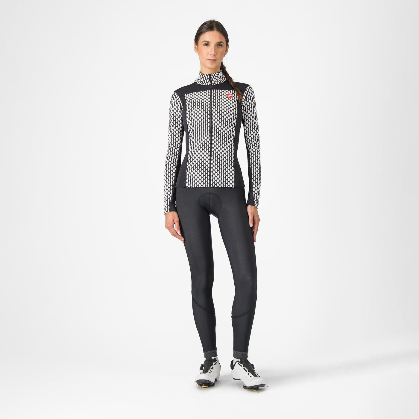 Maillot CASTELLI SFIDA 2 Femme Manches Longues Noir/Blanc