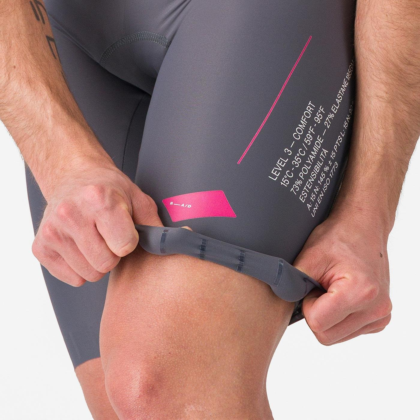 Cuissard Court à Bretelles CASTELLI ESPRESSO R--A/D Gris Fumé