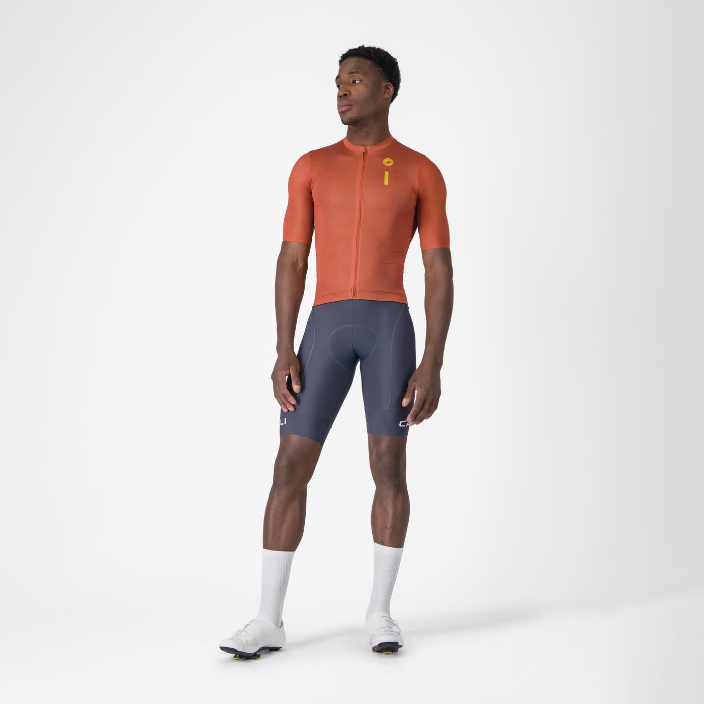 CASTELLI DRITTONE LOGO Korte Mouw Jersey Paprika