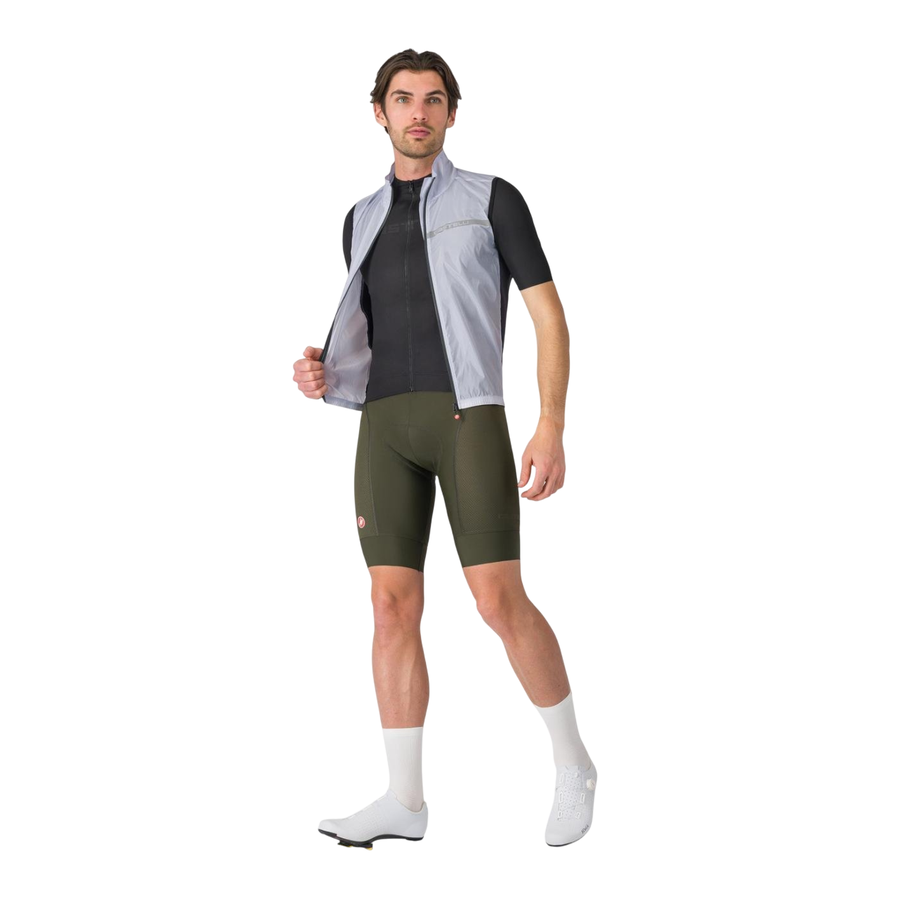 CASTELLI SQUADRA STRETCH Mouwloze Jas Grijs