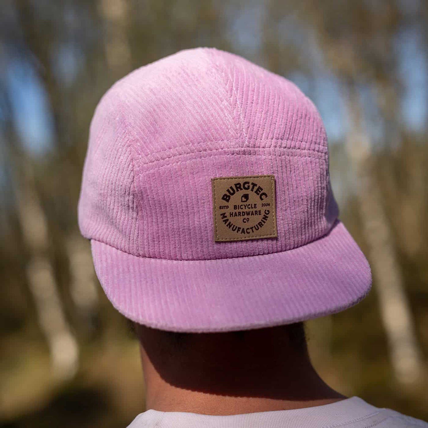 Casquette BURGTEC BANDIT CORDUROY FIVE PANEL Rose Pâle