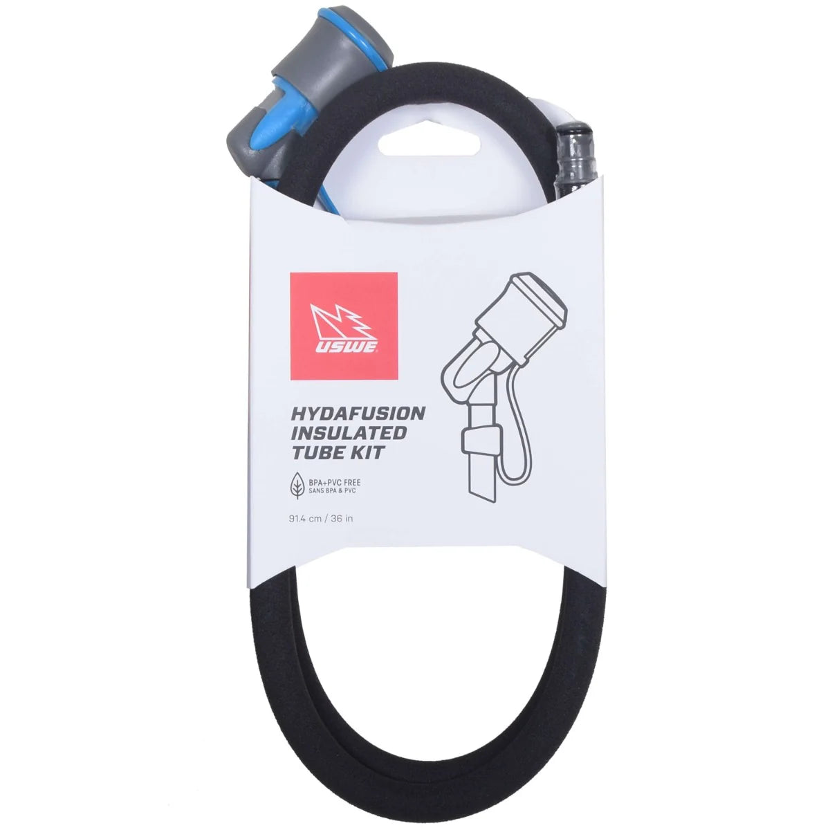 USWE HYDRAFUSION-set met klep en geïsoleerde slang, zwart