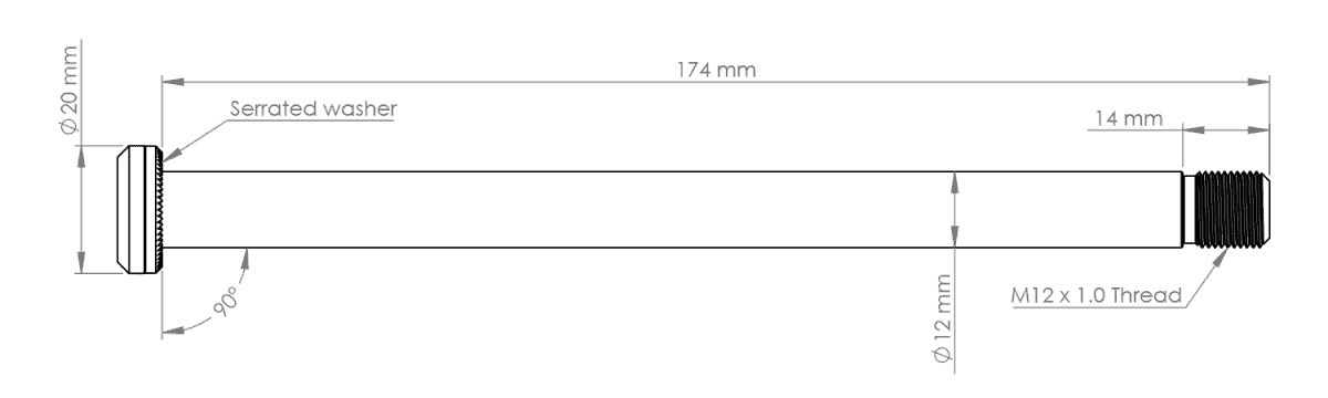 Axe de Roue Arrière BURGTEC 174mm pour Cadre Yeti Rouge