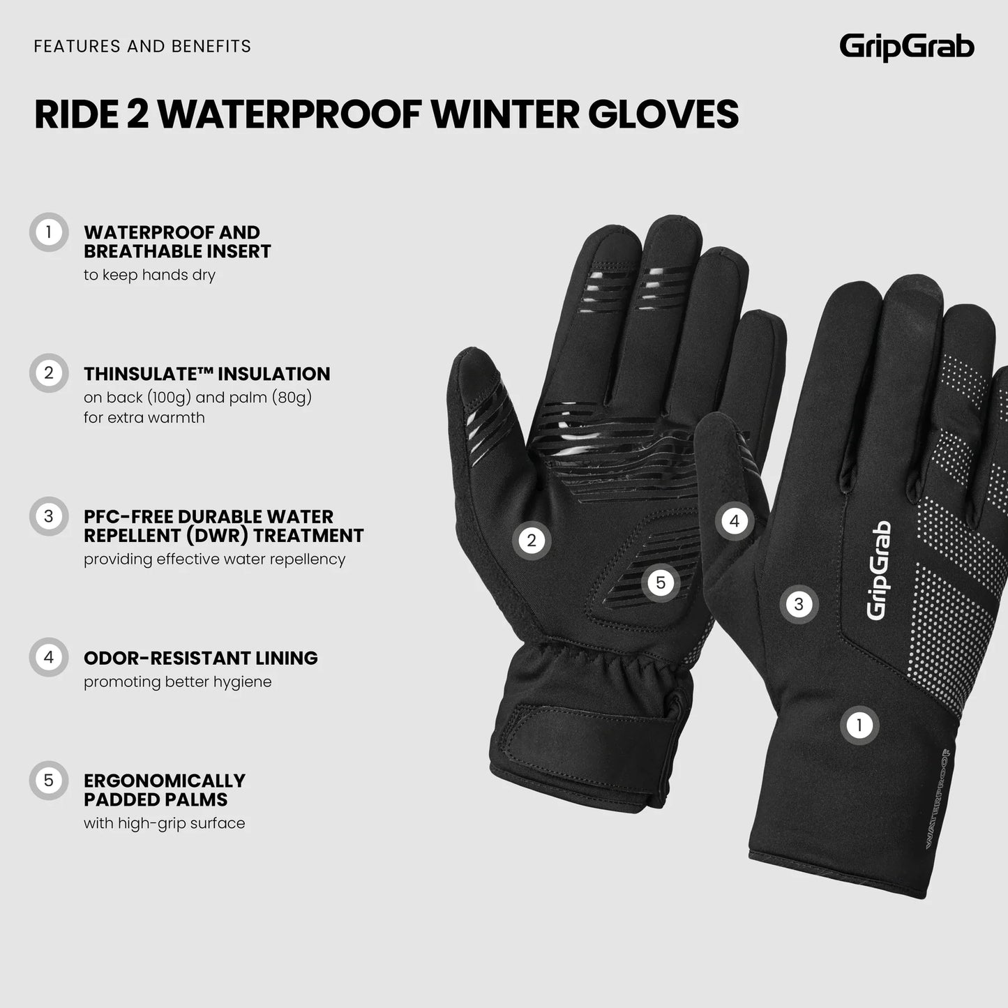 GRIPGRAB RIDE 2 WINDPROOF WINTERhandschoenen Geel