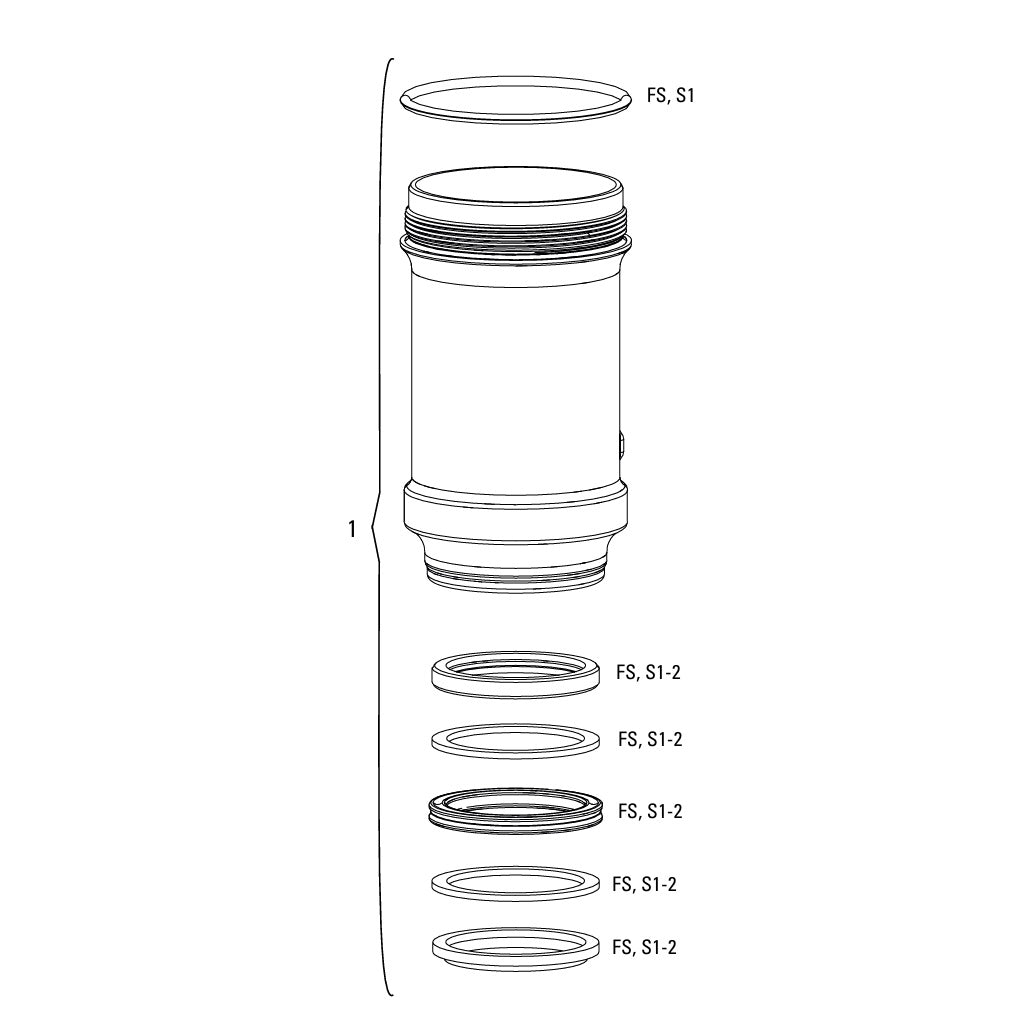 ROCKSHOX-luchtkamer 184x44 mm voor demper #11.4118.033.010