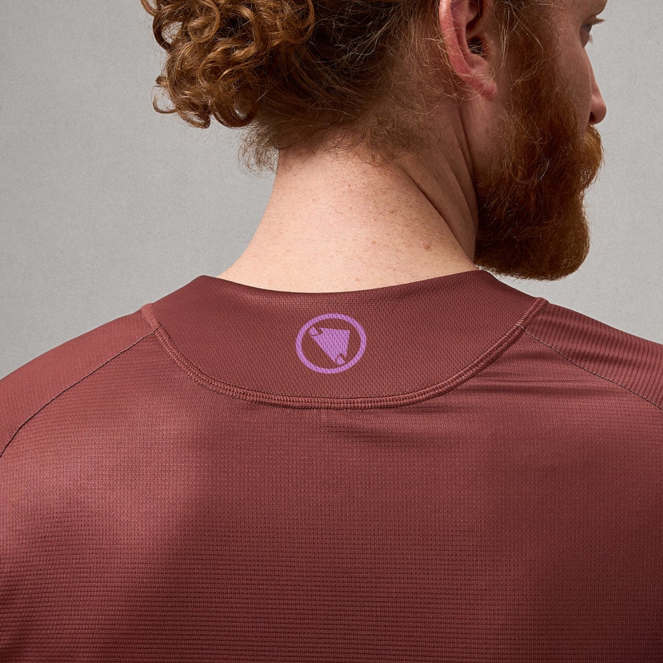 ENDURA SINGLETRACK CORE PRINTED Lange Mouw Eind Oranje MTB Trui