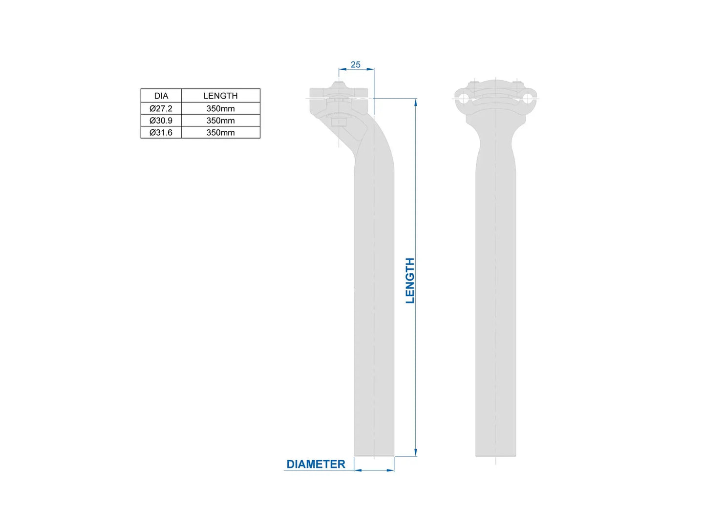 Tige de Selle RITCHEY CLASSIC TWO-BOLT Recul 25mm