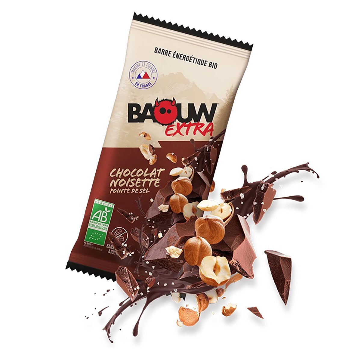 Barre Énergétique BAOUW BIO EXTRA Chocolat-Noisette (50g)
