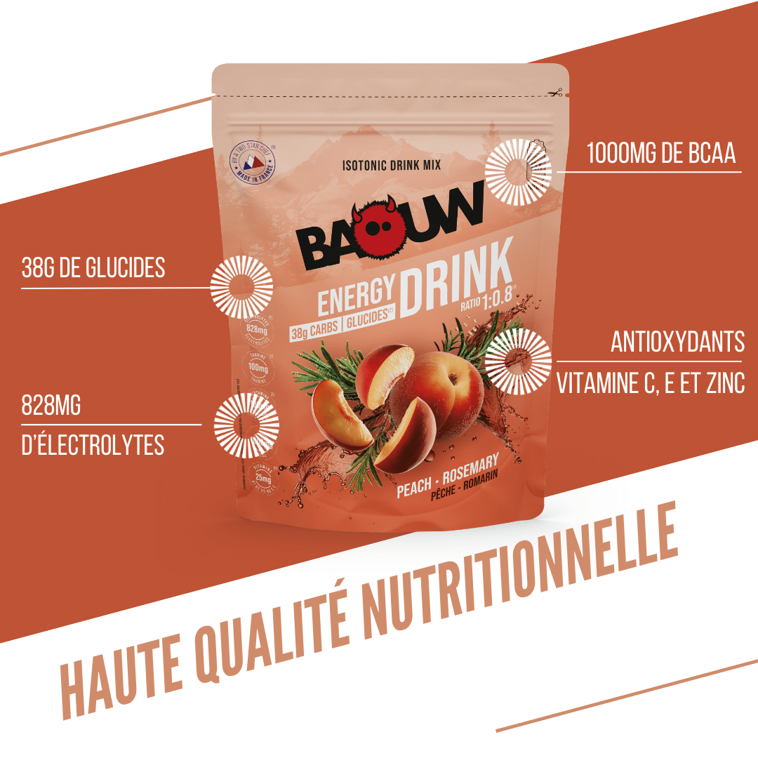 BAOUW ISOTONIC Energiedrank (585g) Perzik Rozemarijn