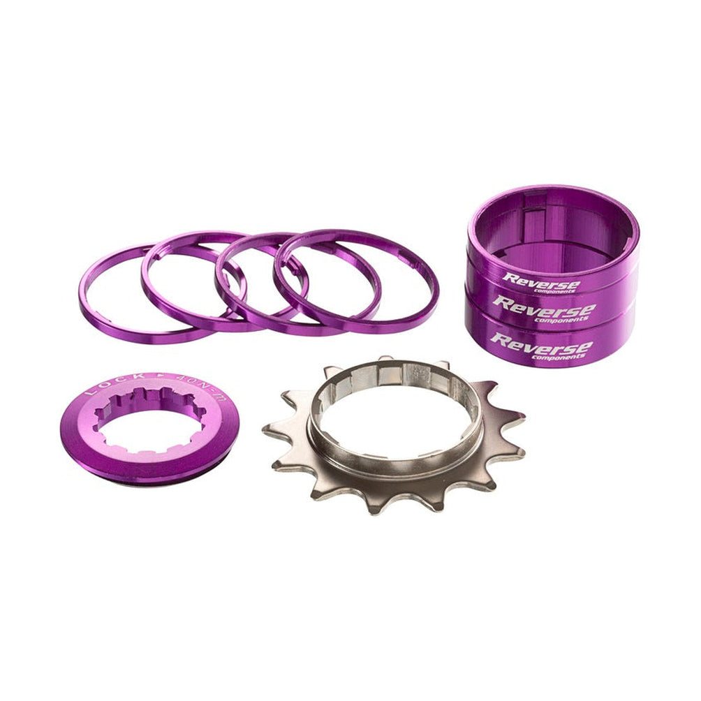 Single Speed Kit met 13-tands Tandwiel REVERSE COMPONENTS Violet