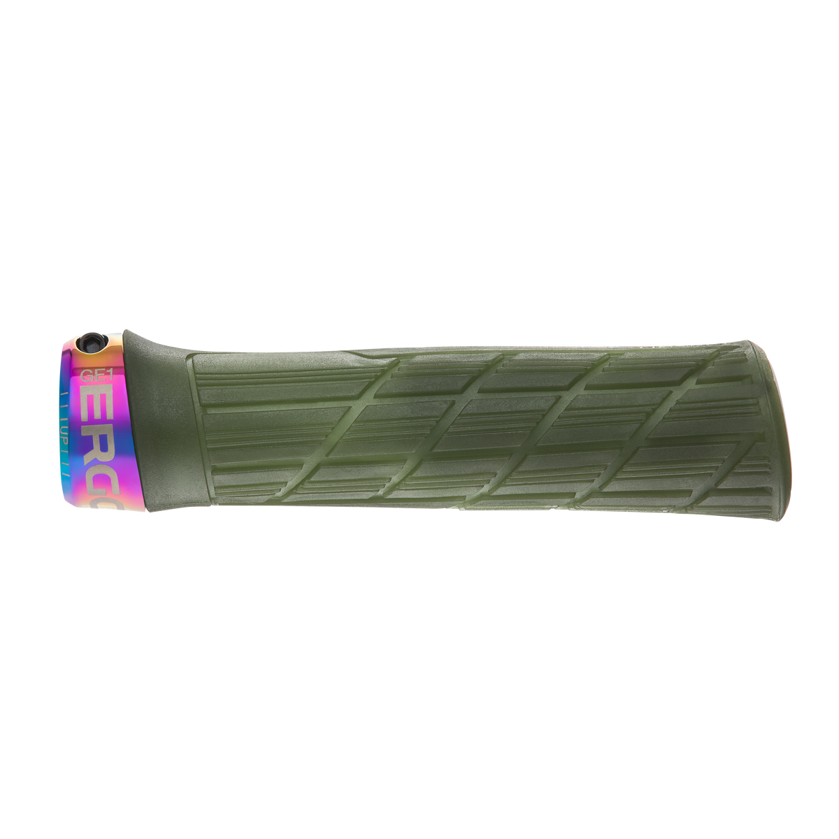 ERGON GE1 EVO Factory handvatten in bevroren mosgroen met Oil Slick-klemringen – detail
