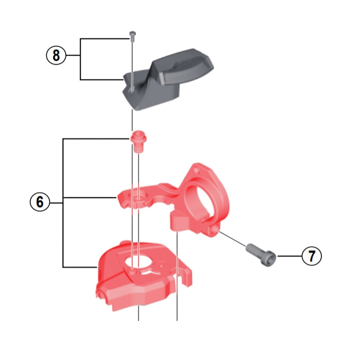 Capot Type à Indicateur pour Commande de Vitesse SHIMANO XT M8000 Droite #Y03K98040