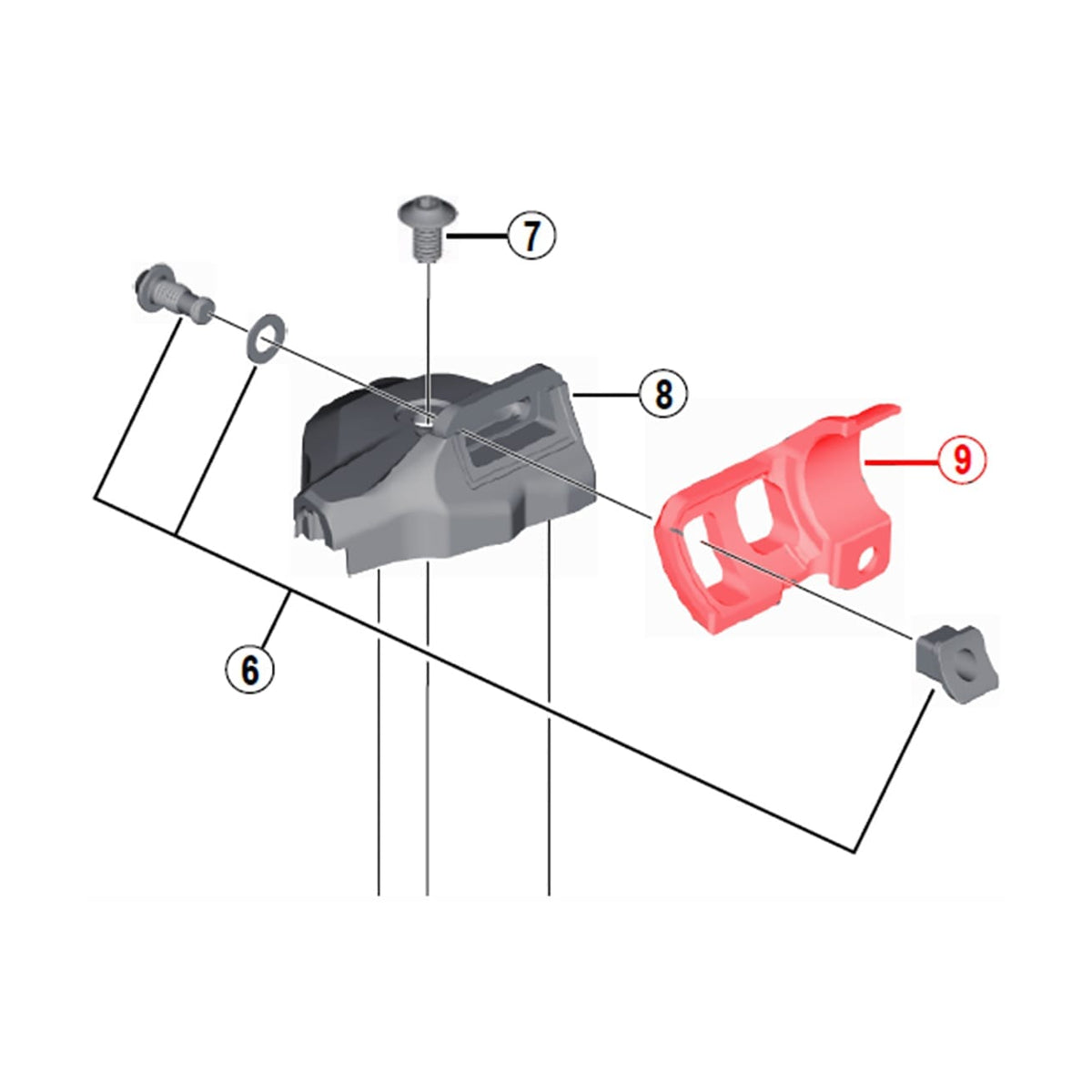 Support de Montage pour Commande de Vitesse Gauche SHIMANO XT M8000i #Y03L81000