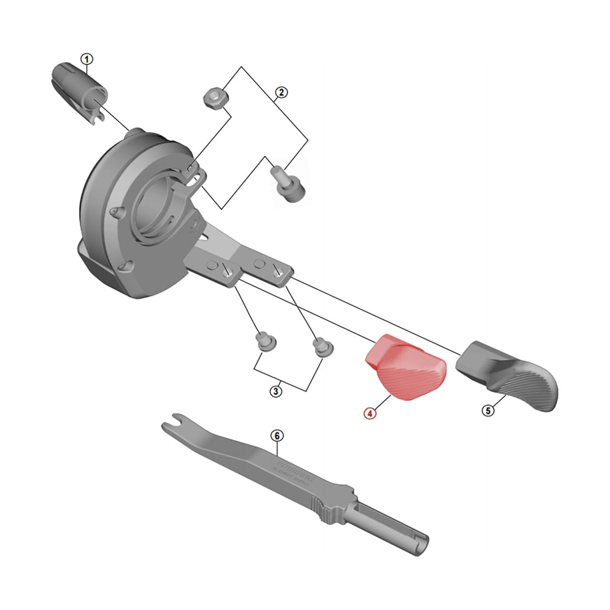 Poussoir A pour Commande de Vitesses Droite SHIMANO XT Di2 SW-M8050 #Y0B200015