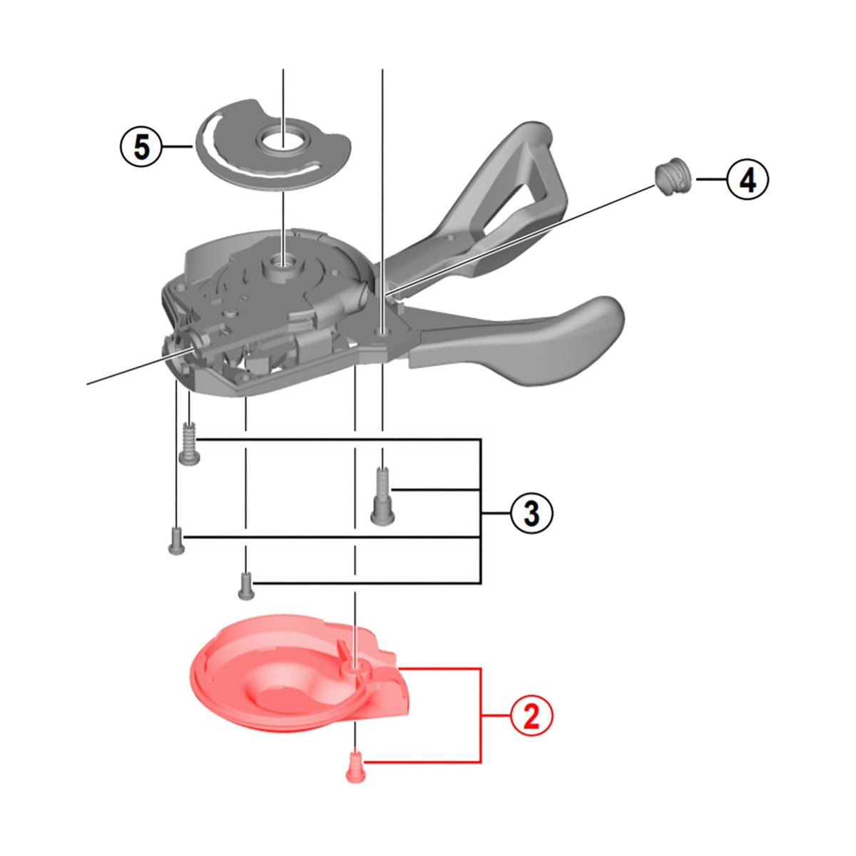 Onderste Deksel Versnellingsschakelaar SHIMANO SLX SL-M7000-11 Rechts #Y06M98020