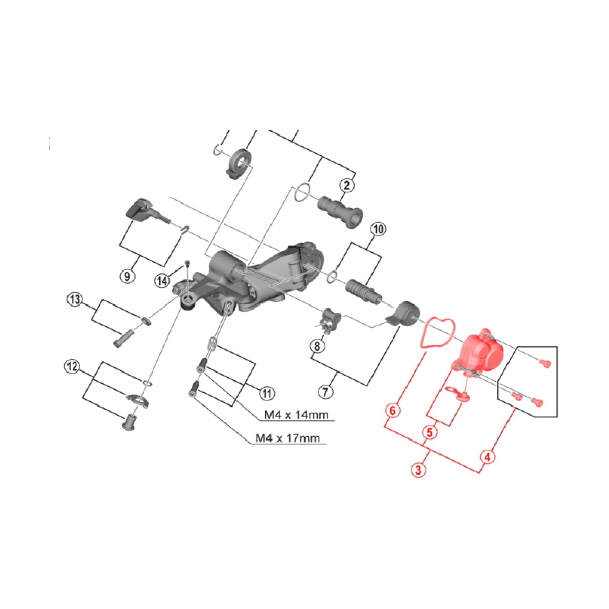Ensemble Capot pour Dérailleur Arrière SHIMANO M9100 #Y3FA98020