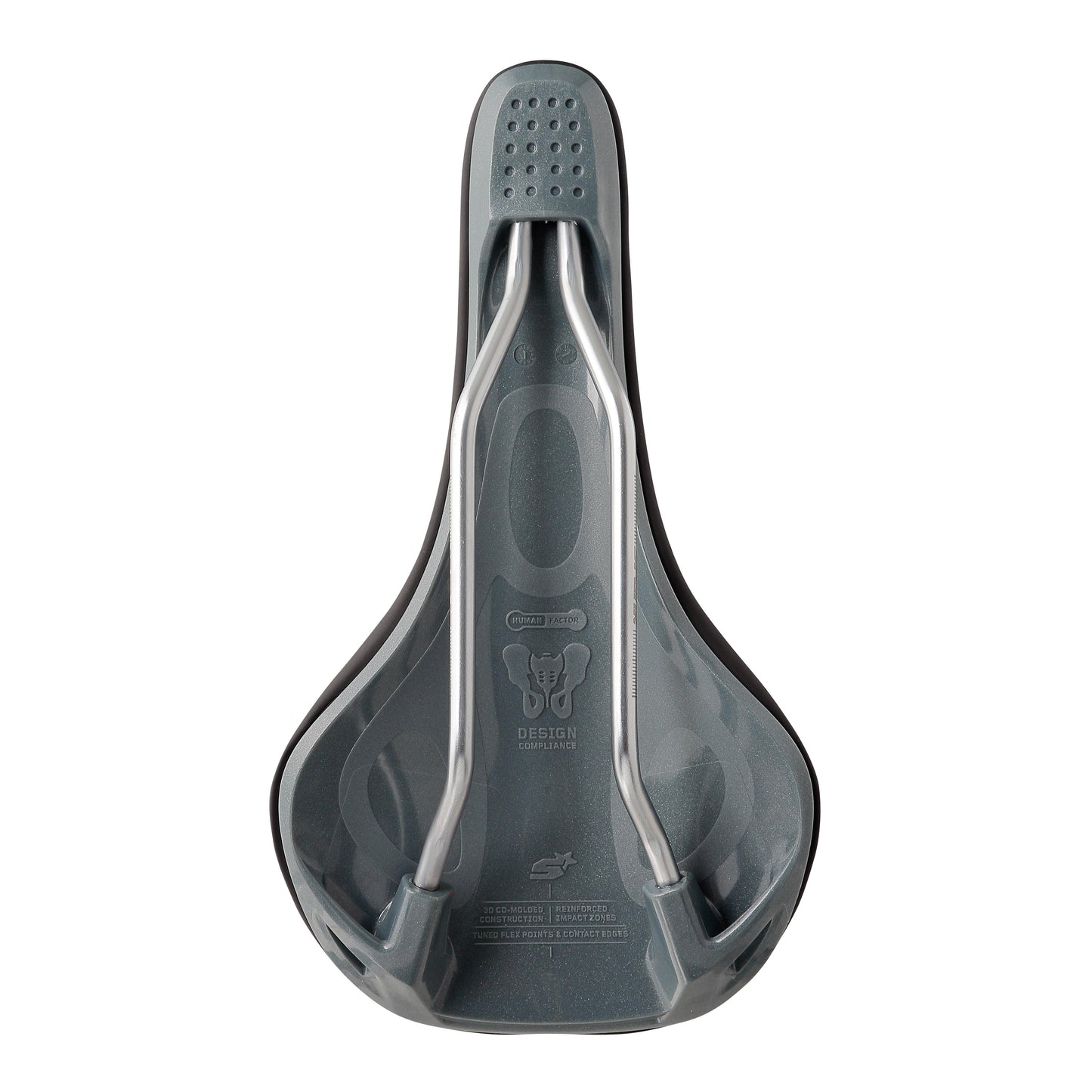 SPANK OOZY 220 144mm Zadel CrN/Ti Rails Grijs