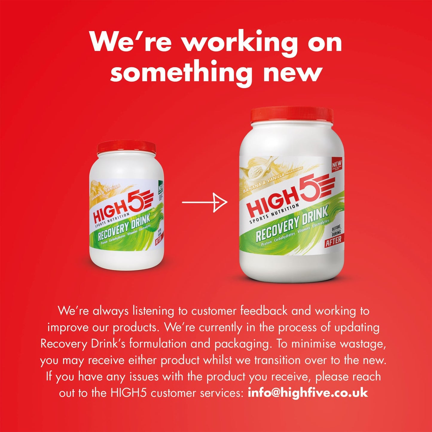Boisson de Récupération HIGH5 RECOVERY DRINK (1.6kg) Banane Vanille Milkshake