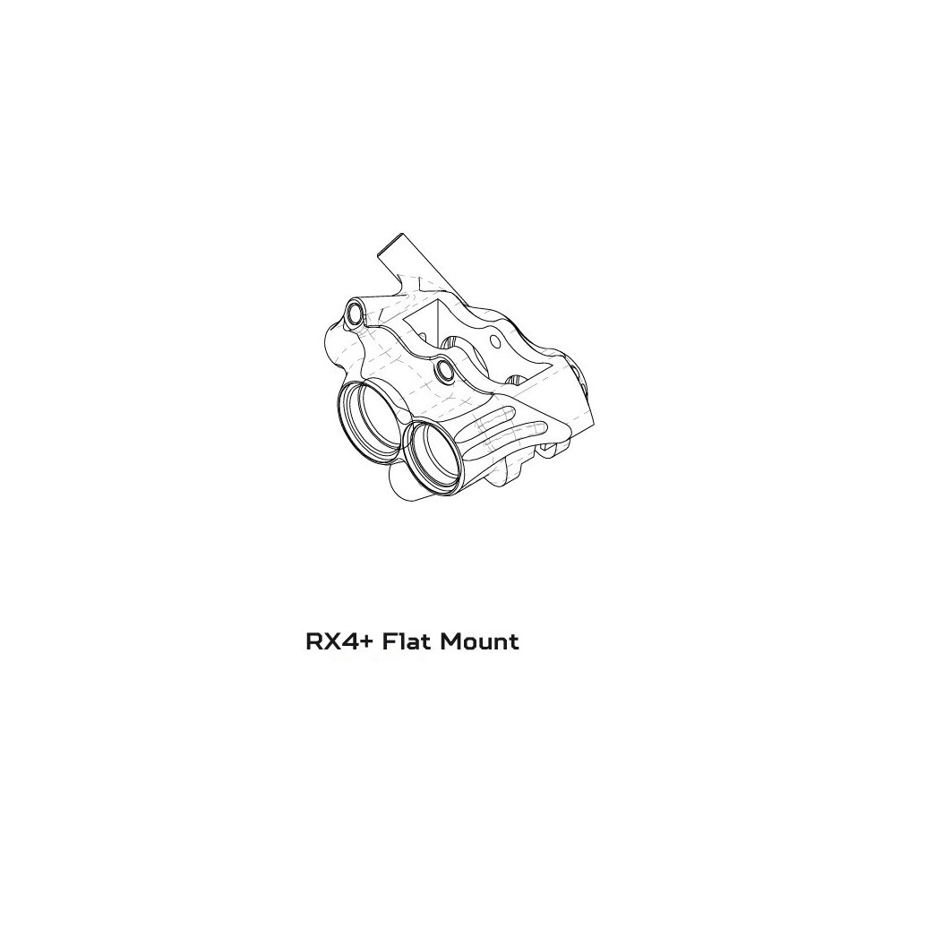 HOPE RX4+ FM 34mm 4 zuiger Mineraal Zwarte Hydraulische Remklauw