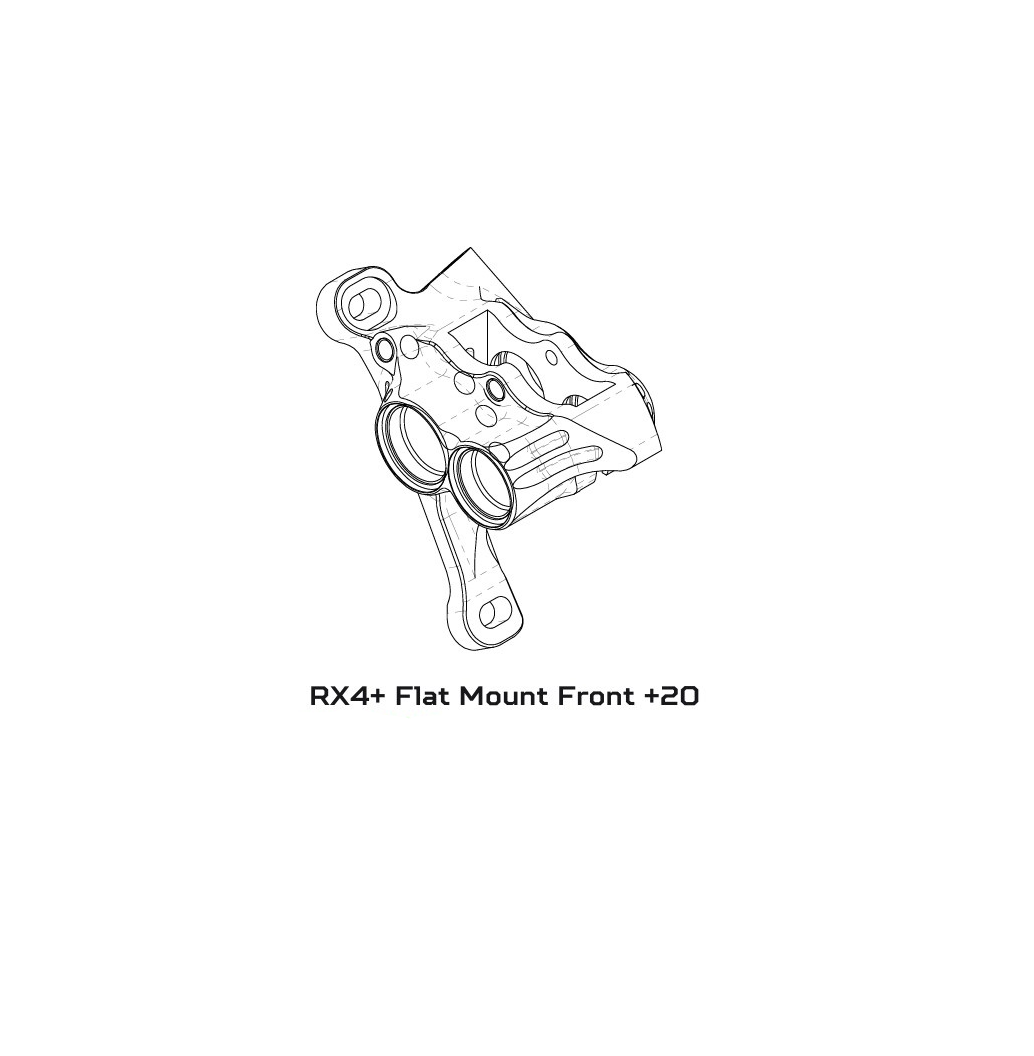 Etrier de Frein Hydraulique Avant HOPE RX4+ FMF (+20) 70mm 4 Pistons DOT Noir