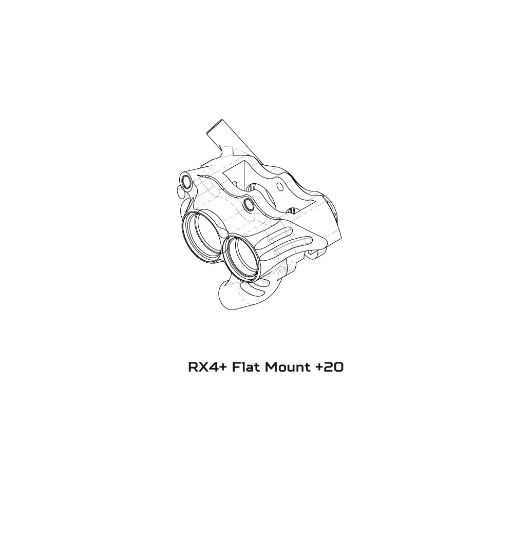 Etrier de Frein Hydraulique HOPE RX4+ FM 34mm (+20) 4 Pistons Minéral Noir