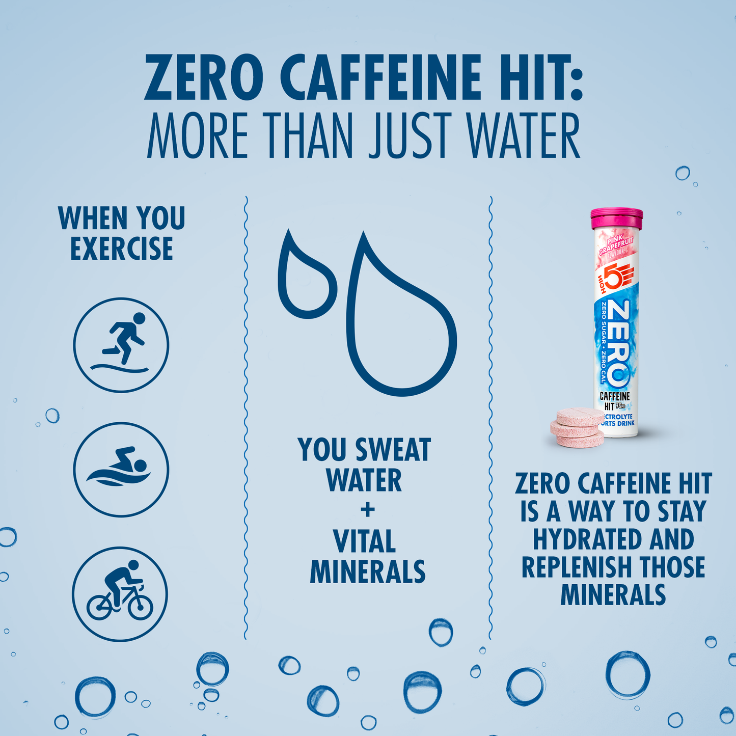 HIGH5 ZERO Hydratation Electrolyte avec Caffeine (20 Pastilles) Pamplemousse Rose