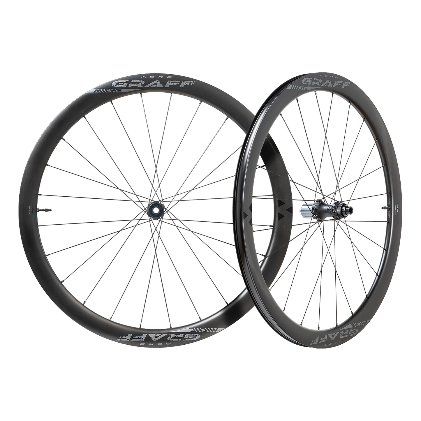 Paar MICHE GRAFF AERO DISC Tubeless Ready wielen (Center Lock)