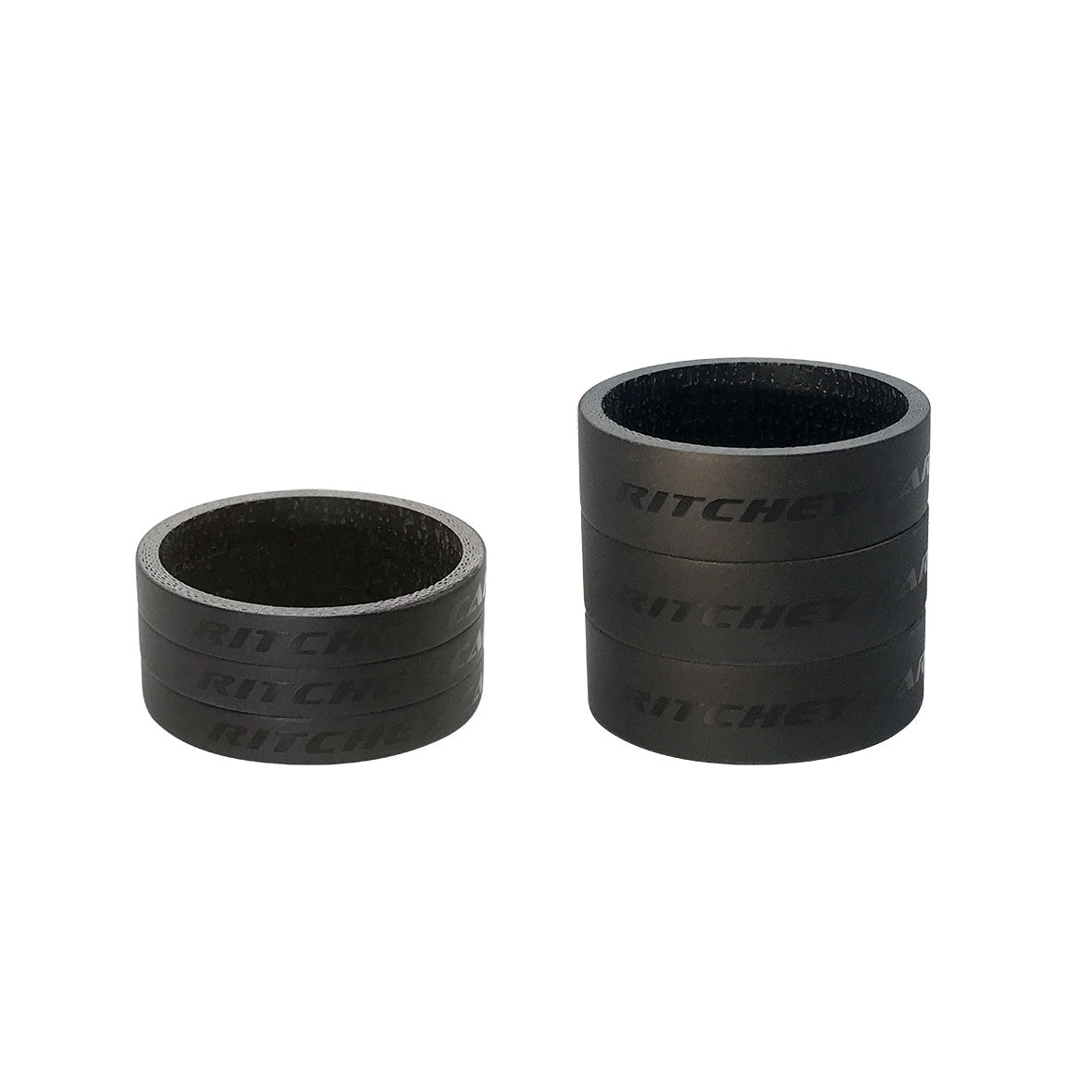 Set balhoofdvulringen RITCHEY WCS CARBON 1"1/8 mat UD-carbon 3x5 mm + 3x10 mm