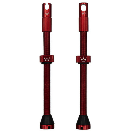 PEATY'S x Chris King MK2 Presta 80 mm binnenbandloze ventielen (x2) Rood