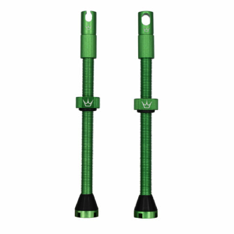 PEATY'S x Chris King MK2 Presta 80 mm binnenbandloze ventielen (x2) Groen