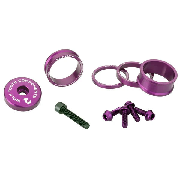 Afstandhouders, stangafdekking en schroeven Kit WOLFTOOTH BLING KIT Ultraviolet