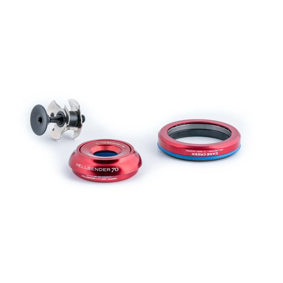 Geïntegreerd conisch balhoofd CANE CREEK Hellbender 70 Lite 1"1/8-1.5" IS42/IS52 rood