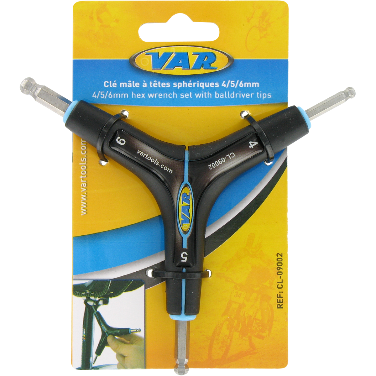 Clés Allen en Y 4/5/6 mm VAR CL-09002-C Tête Sphérique