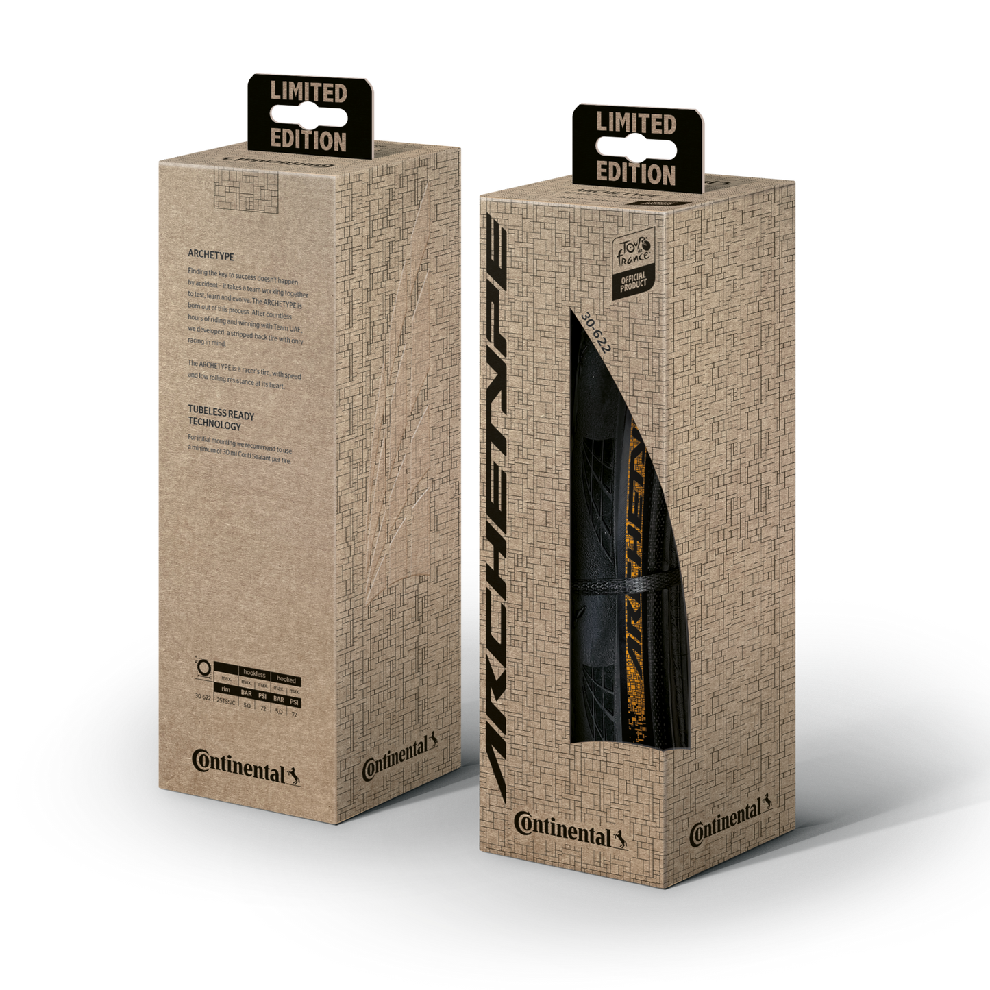 CONTINENTAL ARCHETYPE TDF 2025 700x30c Tubeless Ready Zwarte band - Limited Edition