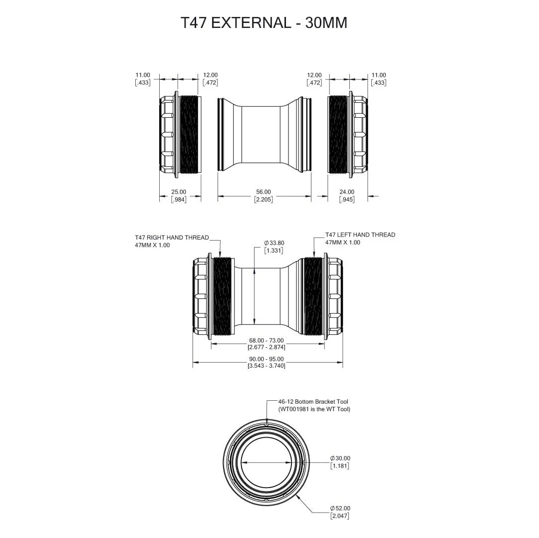 WOLFTOOTH T47 Extern 30mm Ultraviolet Paars Crankset
