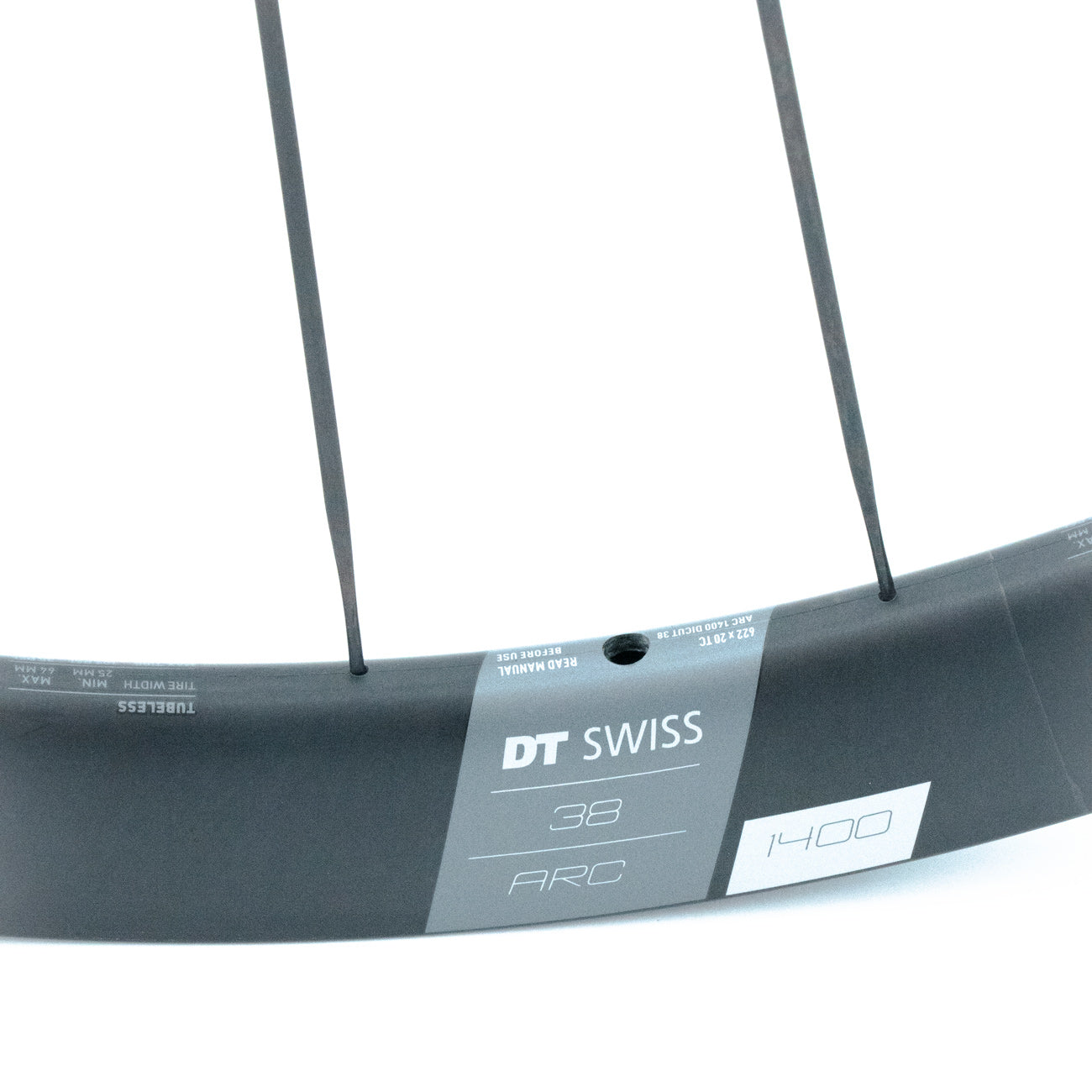 Paar DT SWISS ARC 1400 DICUT 38 DISC Tubeless Ready wielen (Center Lock)