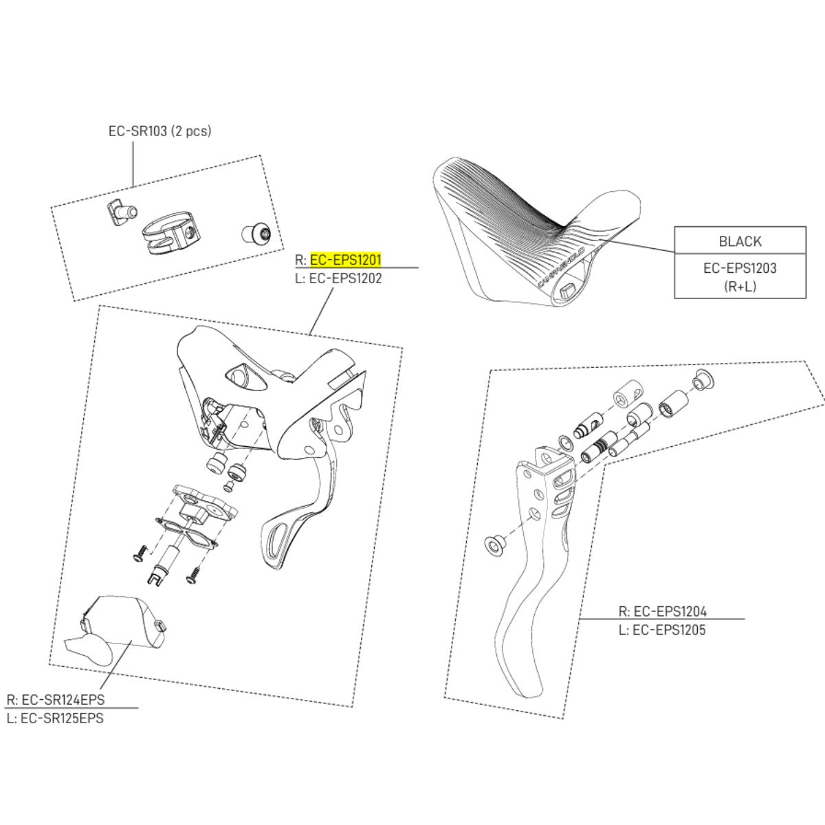 CAMPAGNOLO Hendelhuis rechts ERGOPOWER SUPER RECORD EPS 12V Velgrem