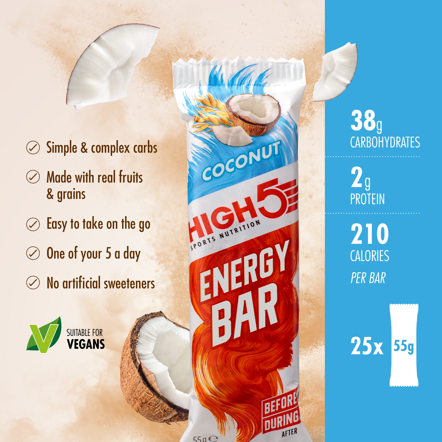 HIGH5 ENERGY BAR (55g) Kokosnoot