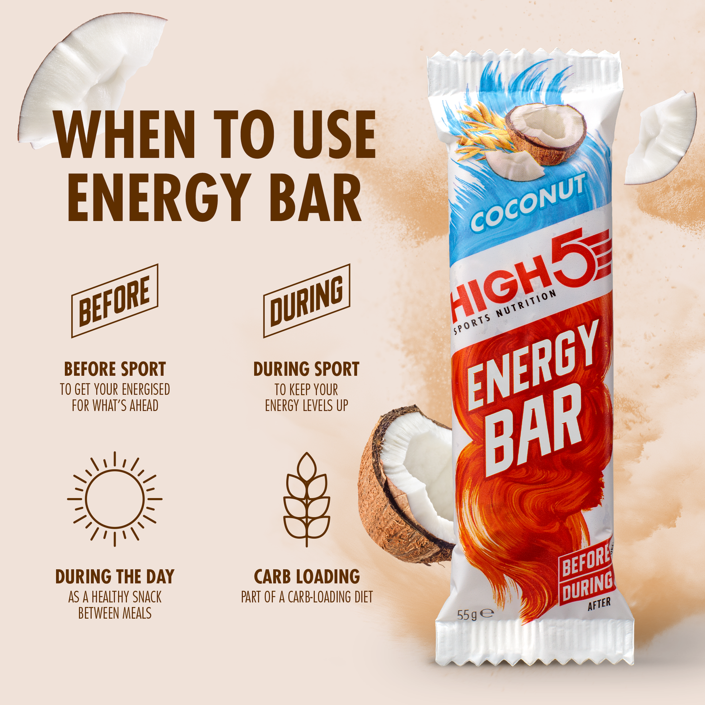 HIGH5 ENERGY BAR (55g) Kokosnoot