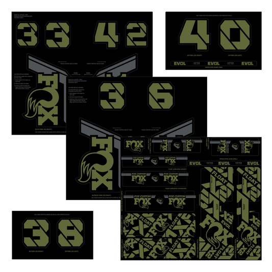 Kit Stickers FOX Fourche et amortisseur Vert Olive