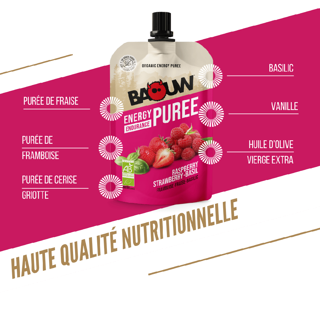 BAOUW Biologisch Recept Energiepuree met Framboos/Straalbes/Basilicumfruit (90g)