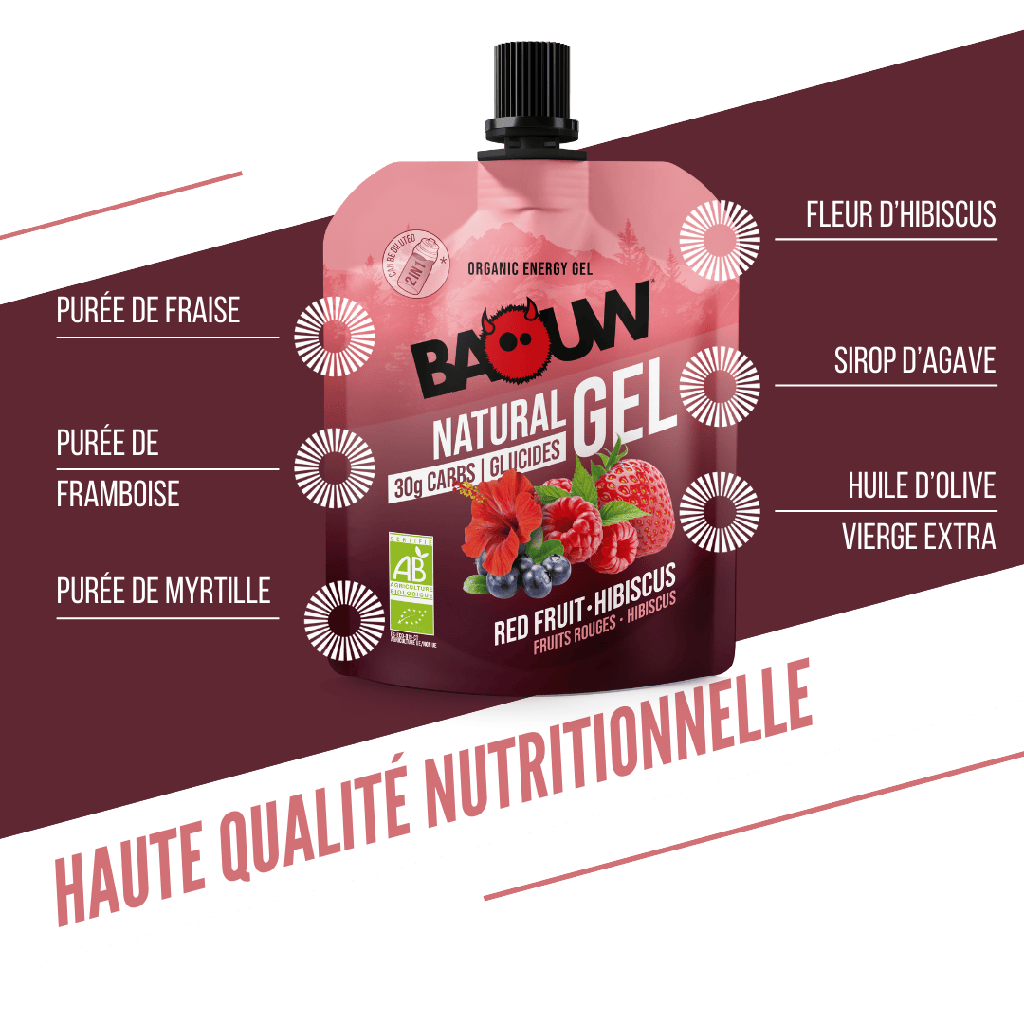BAOUW Biologische Rode Vruchten-Hibiscus Energiegel (85g)
